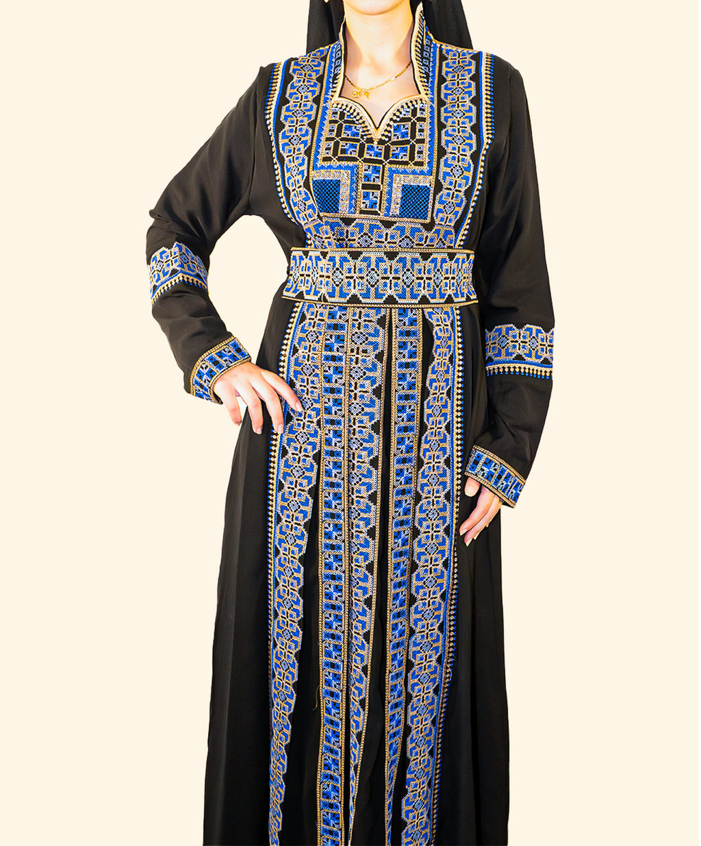 Kaftan Palestinien Syrianna – Robe Kaftan Brodée du Levant