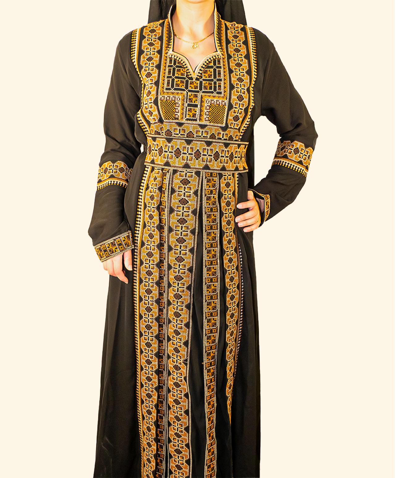 Kaftan Palestinien Syrianna – Robe Kaftan Brodée du Levant