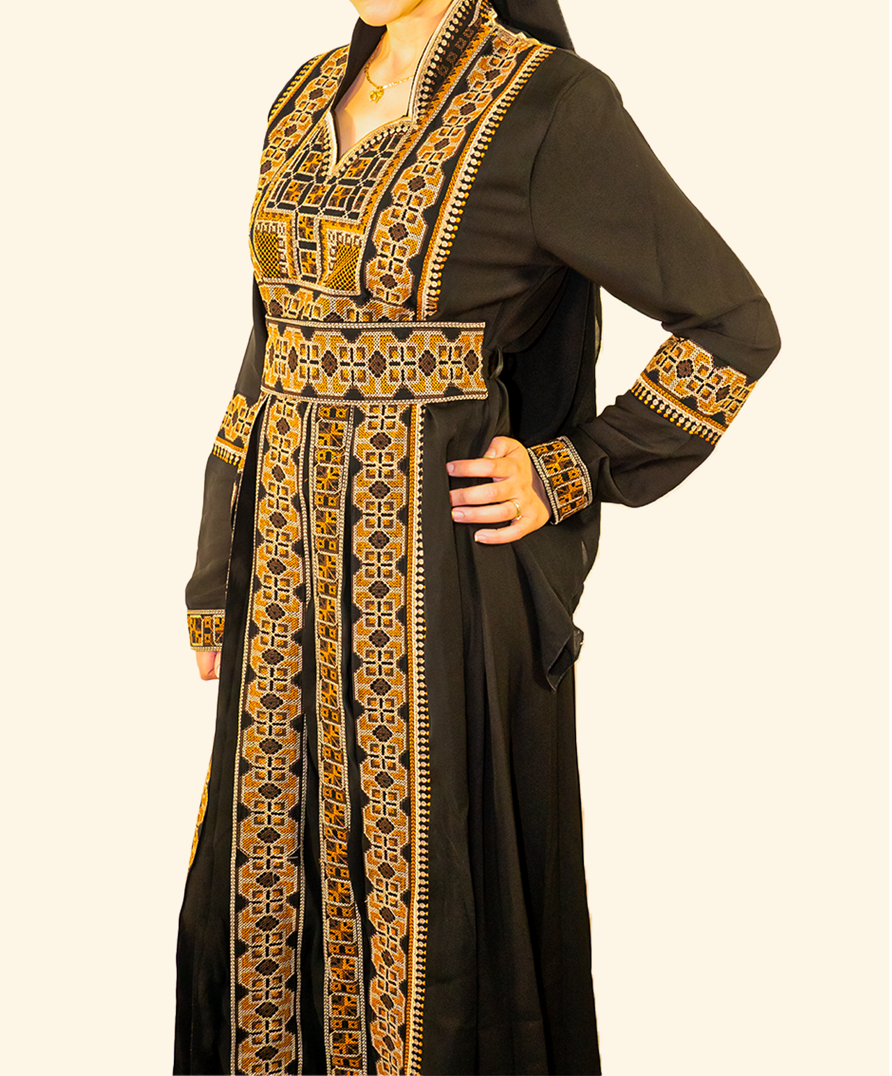 Kaftan Palestinien Syrianna – Robe Kaftan Brodée du Levant